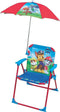Fun House Pat Patrol klapstoel met parasol voor kinderen, staal, blauw, 38 x 8 x 50 cm