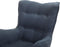 Oorfauteuil VEJLE met voetenbank Stof Donkerblauw