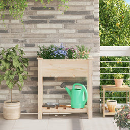vidaXL - Tuinplanter - met - Roosters - 71x37x76 - cm - Massief - Vurenhout