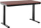 Bureau elektrisch verstelbaar met USB-poort donkerhout/zwart 120 x 60 cm KENLY
