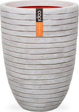 Capi Europe - Vaas elegant laag Row NL - 46x58 - Ivoor - Opening Ø38 - Bloempot voor binnen en buiten - Levenslang garantie - Breukbestendig - 100% Recyclebaar - CO2 Neutraal geproduceerd - KRWI783