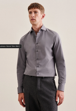 Seidensticker Business Shirt – Regular Fit – maat 39 - Anthra-665 – Katoen, Non-Iron, Spread Kentkra