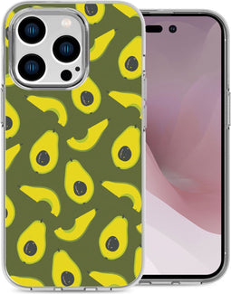 iMoshion Hoesje Geschikt voor iPhone 14 Pro Hoesje Siliconen - iMoshion Design hoesje - Meerkleurig / Avocados