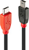 LINDY USB-kabel USB 2.0 USB-micro-B stekker, USB-mini-B stekker 2.00 m Zwart Met OTG-functie 31719
