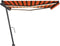 vidaXL - Luifel - handmatig - uittrekbaar - met - LED - 450x350 - cm - oranje - en - bruin