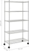 Opbergrek 5-laags met wielen 250 kg 75x35x155 cm chroomkleurig