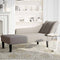 vidaXL - Chaise - longue - met - rechterarmleuning - stof - taupe