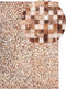 TORUL - Patchwork vloerkleed - Lichtbeige - 160 x 230 cm - Koeienhuid leer