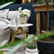 Weltevree | Sundial Table | Koffietafel Rond Zonnewijzer | Bijzettafel Tuin, Tuintafel, Salontafel Buiten | Aluminium Staal Gepoedercoat | Zandgeel RAL 1002