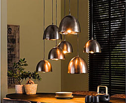 Hanglamp Mira mirror 4+3L - Zwart | Meubelplaats