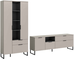 Furnilux Noida - Woonkamercombinatie - Praktische indeling - Zwart - 41x290x192cm