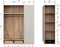 WOOOD Rens Kledingkast 3-Deurs - Noten/Grijs - 210x165x58