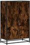 vidaXL - Hoge - kast - 68x35x106,5 - cm - bewerkt - hout - en - metaal - gerookt - eiken