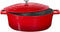 Stoneline induction roaster 32 cm, roaster with lid, cast aluminum coated pot with real stone particles, casserole oven-safe, roaster color: red
