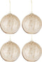 J-Line kerstbal Parels Glitter - glas - goud - large - doos van 4