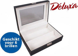 Deluxa Brillen Opbergbox - Geschikt voor 6 brillen - Bruin