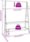 vidaXL - Kledingrek - met - schappen - en - wielen - 132x45,5x155,5 - cm - bamboe
