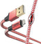 Hama Reflective - USB-A naar Lightning Kabel - Gevlochten nylon - 2,4A - 150cm - Rood