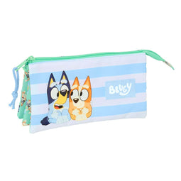 Pennenetui met 3 vakken Bluey Sisters Groen 22 x 12 x 3 cm