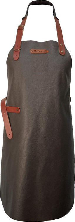 Xapron - Bovine Schort met Nekband XL Leer - Leer - Bruin -