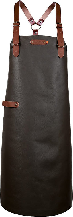Xapron - Bovine Schort met Schouderbanden Large Leer - Leer - Bruin -