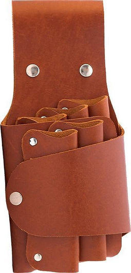 Xapron leren schaarhouder - kleur Cognac (lichtbruin)
