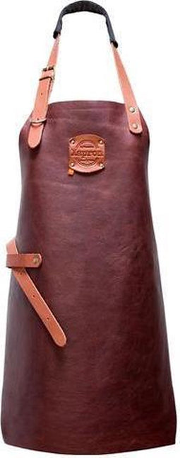 Xapron leren schort BBQ bruin lengte 74 cm
