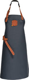 Xapron leren schort Bovine Cognac met schouderbanden - M (lengte 74 cm/ Breedte 60 cm)