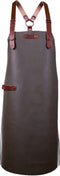 Xapron leren schort Bovine Taupe met schouderbanden - XL (lengte 89 cm/ Breedte 70 cm)