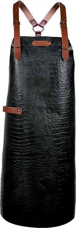 Xapron - New York Caiman Schort met Schouderbanden Large Leer - Leer - Zwart -