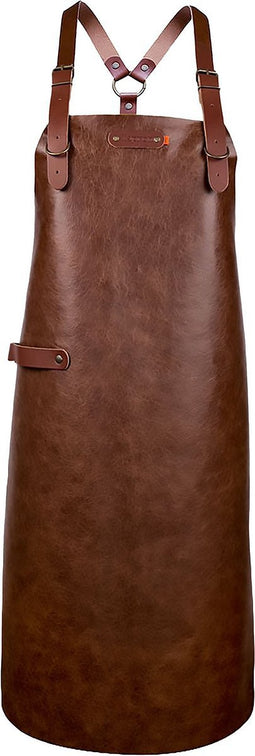 Xapron - New York Schort met Schouderbanden XL Leer - Leer - Bruin -