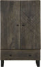 vidaXL - Hoge - kast - 60x33x100 - cm - massief - mangohout - zwart