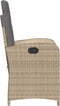 vidaXL - Tuinstoelen - 2 - st - verstelbaar - kussens - poly - rattan - gemengd - beige