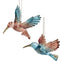 2.4-3.2 inch Plastic Teal & Desert Rose Hummingbird Orn 2/Asstd 5x5...