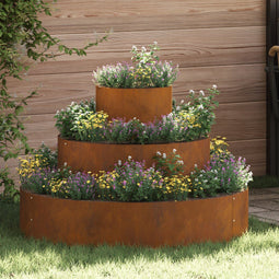 vidaXL - Tuinplanter - Set - Corten - Staal