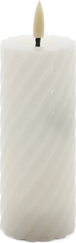 swirl led kaars ivoor 5x12,5cm