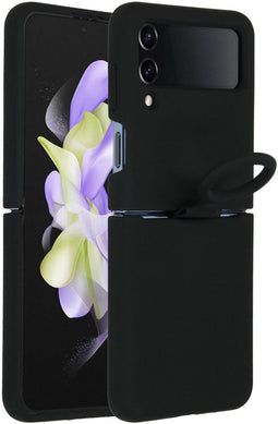 Accezz Liquid Silicone Backcover - Samsung Galaxy Z Flip 4 - Schokabsorberend - Zwart