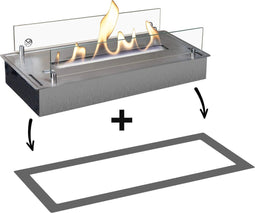 Xaralyn Bio-ethanol brander L met inbouwprofiel - geborteld RVS - eenvoudig inbouwen - 3 KW verwarming