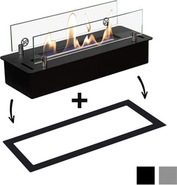 Xaralyn Bio-ethanol brander S met inbouwprofiel - Zwart - veilig en makkelijk inbouwen - 2 KW verwarming
