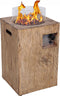 Xaralyn Column 40W gas-buitenhaard - houtlook - Inclusief afdekhoes, rode lavastenen, gasslang en gasdrukregelaar.
