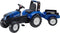 Falk New Holland traptractor met aanhanger blauw/zwart