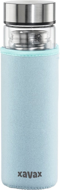 Xavax Glazen fles, 450 ml, met beschermhoes, inzet, voor koolzuur en wam/koud