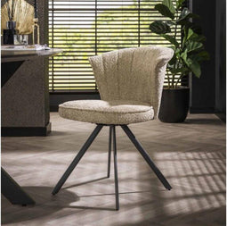 Eetkamerstoel Veronique boucle - zandkleur (set van 2)