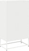 vidaXL - Hoge - kast - 68x39x123 - cm - staal - wit