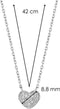 TI SENTO Dames Ketting - 925 zilver - Zirconia wit - Maat 42 - 3899ZI