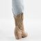 PS Poelman LOLA - Dames Western Enkellaarzen - Suède - Beige Bruin - Maat 41