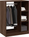 vidaXL - Kledingkast - 77x48x102 - cm - bewerkt - hout - bruin - eikenkleurig