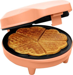 Bestron ASW217PE - Wafelijzer - Hartvormige wafels met antiaanbaklaag - Oranje