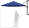 vidaXL - Wandparasol - met - metalen - paal - 300 - cm - blauw