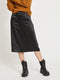 VILA VIMEKO HW MIDI SKIRT - Dames Rok - Satijnen look - Zwart - Maat 38